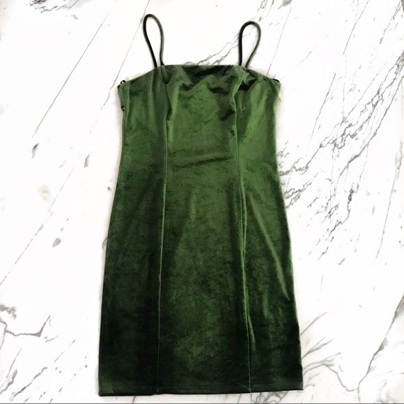 COPY - NWT Dark Green Velvet Dress - Picture 2 of 4